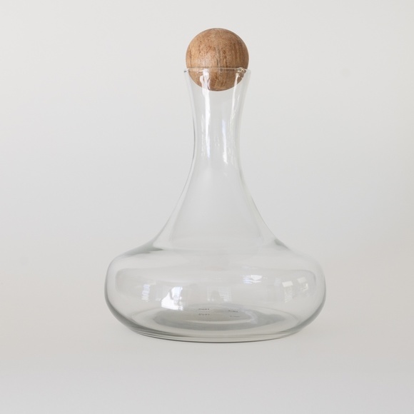West Elm Kitchen West Elm Wine Decanter Clear Glass With Wood Ball
